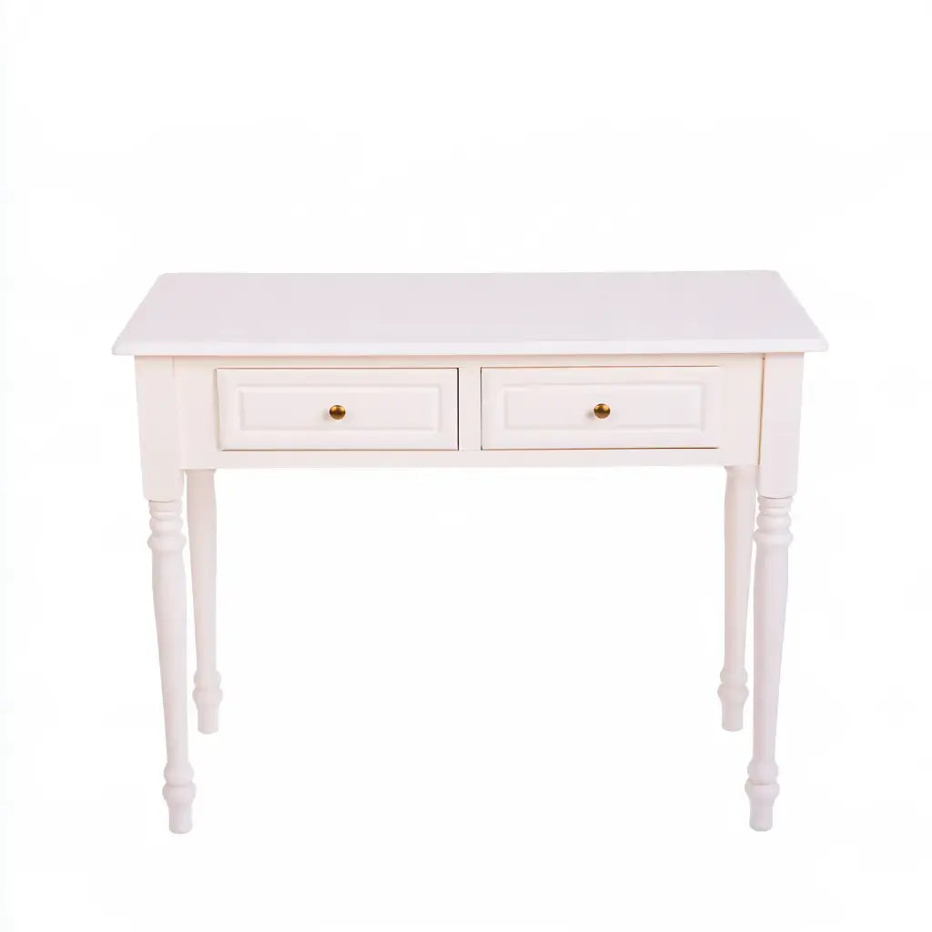 Consola con dos cajones y patas torneadas - blanco - foldablegardenbench