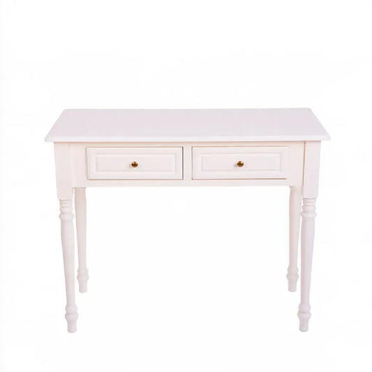 Consola con dos cajones y patas torneadas - blanco - foldablegardenbench